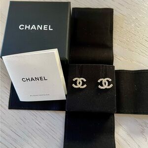 Authentic Chanel earrings with Iconic CC Logo